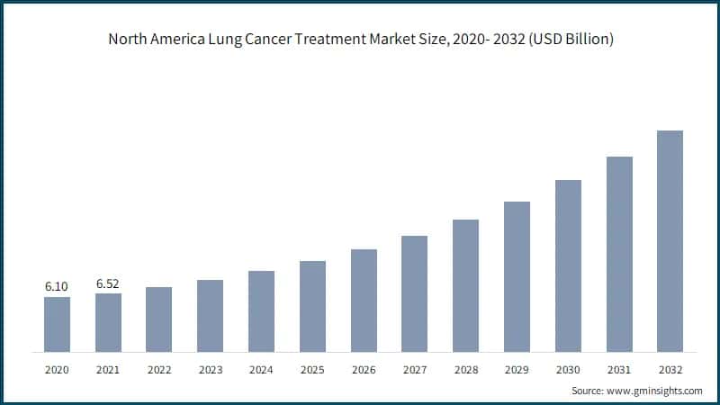  North America Lung Cancer Treatment Market Size,